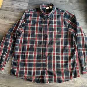 L.L. Bean Scotch Plaid Button-Down Flannel Shirt
